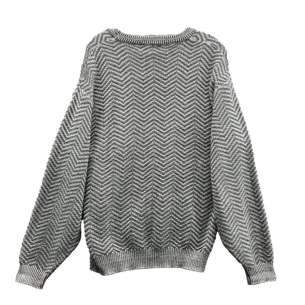 VTG Expressions Sweater Men's Medium Chevron Chunky Cabin Grandpa Cozy‎ Gorpcore